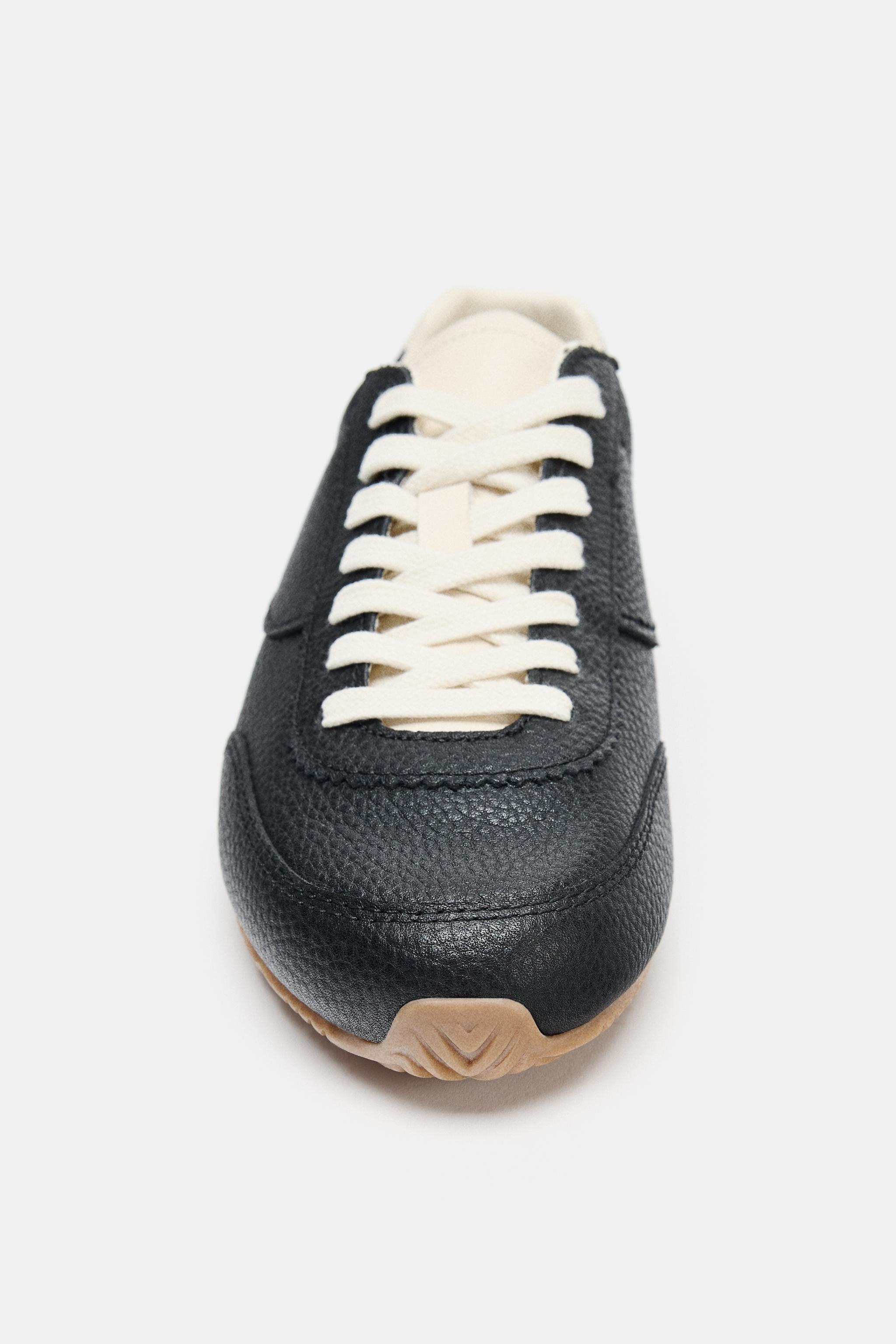 CONTRAST LEATHER SNEAKERS